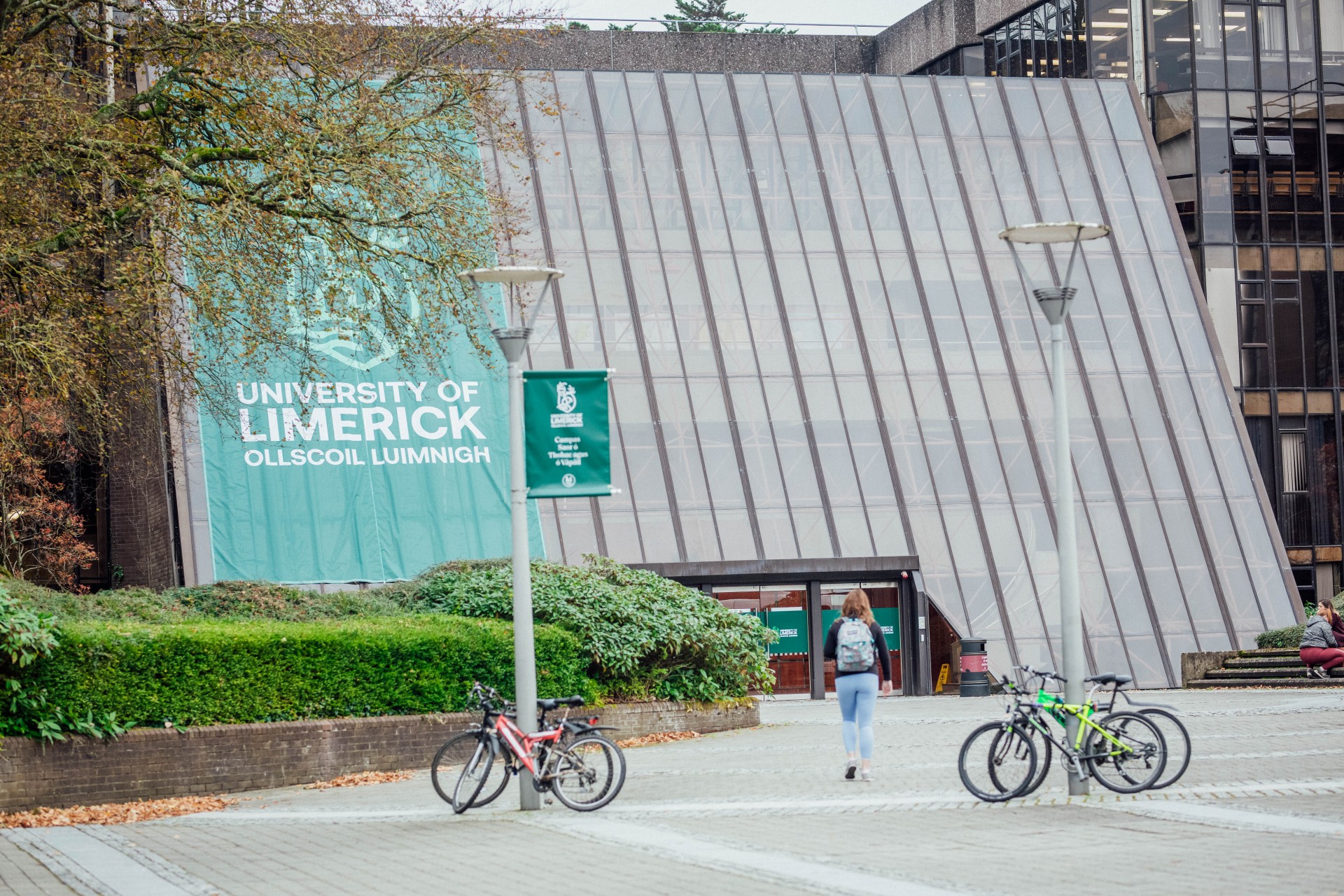 Campus Building showing University of Limerick banner